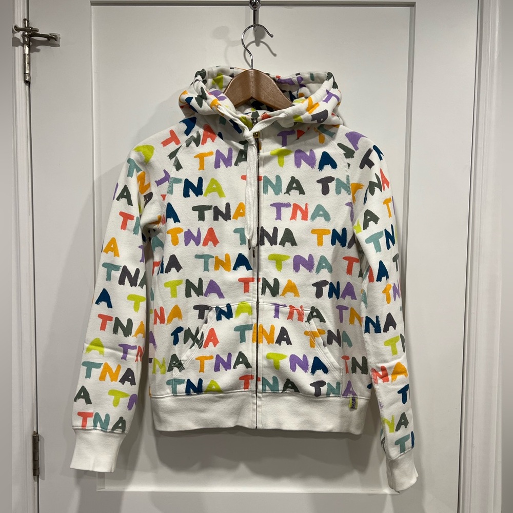 TNA Zippered Hoodie With Graphic Logo Print